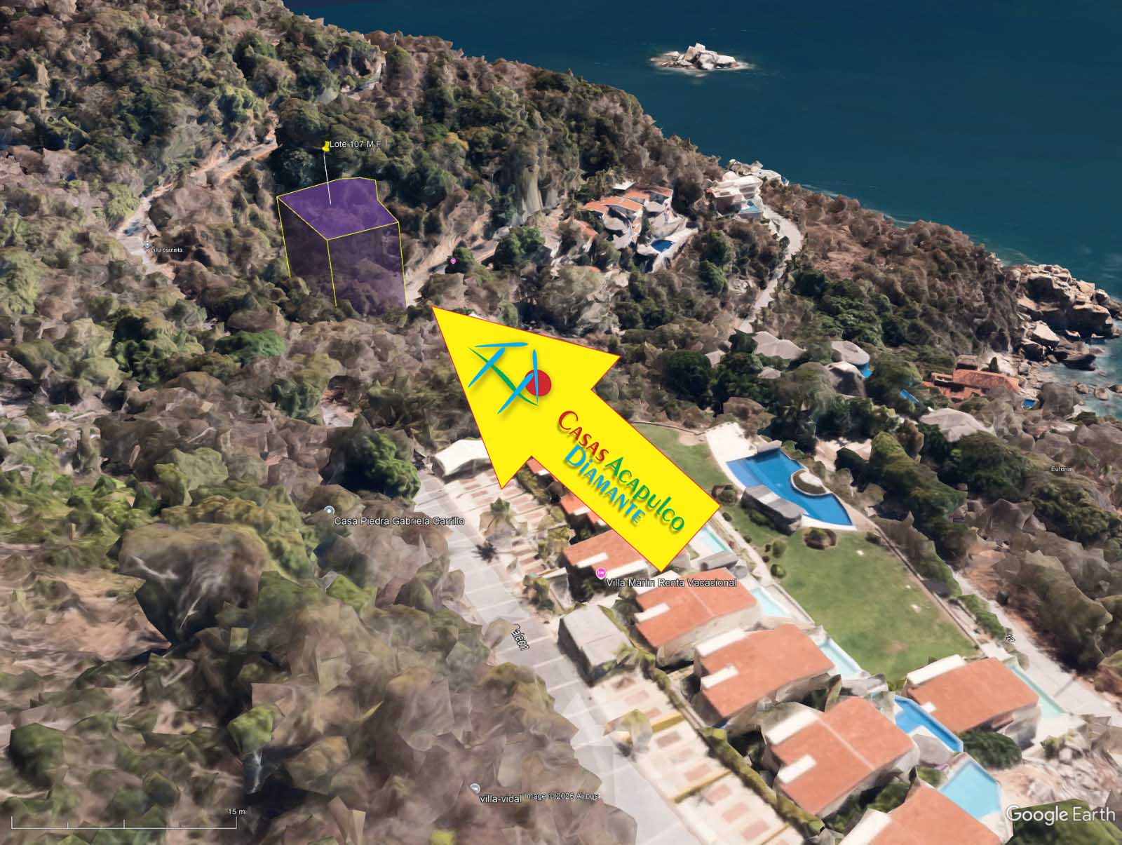 Terreno Brisas del Marqués Manzana F Lote 107 - Ubicación satelital y entorno 3